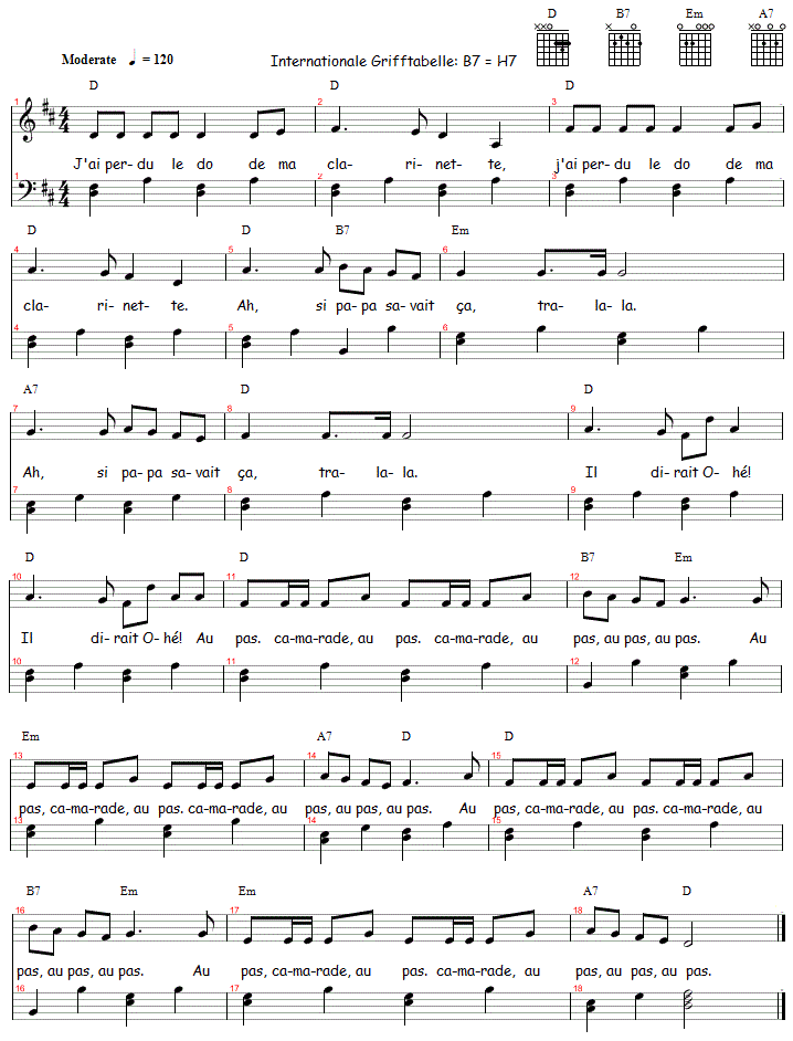 J Ai Perdu Le Do De Ma Clarinette Paroles