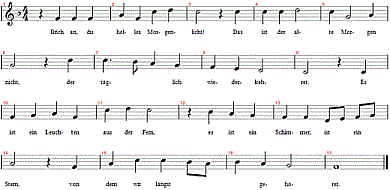 Brich an du helles Morgenlicht (Weihnachtslicht), Noten