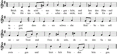 Brich an du schönes Morgenlicht, Noten