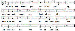 Child in the manger, Noten