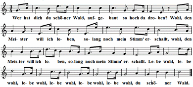 Der Jäger Abschied (Wer hat dich, du schöner Wald), Noten