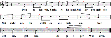 Dich rufen wir, Sankt Nikolaus, Noten