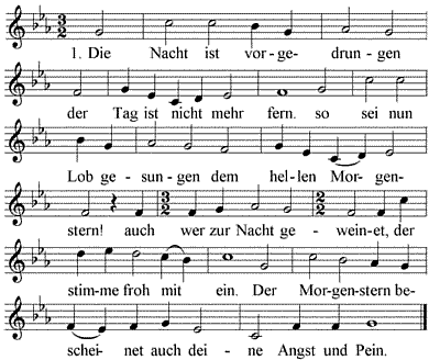 Die Nacht ist vorgedrungen, Noten