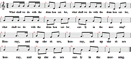 Drunken Sailor, Noten