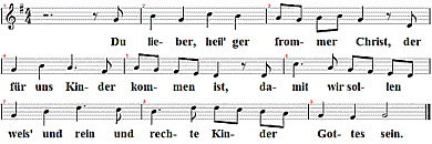 Du lieber, frommer heil'ger Christ, Noten