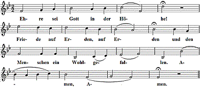 Ehre sei Gott in der Höhe, Noten