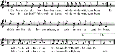 Ein Mann, der sich Kolumbus nannt, Noten
