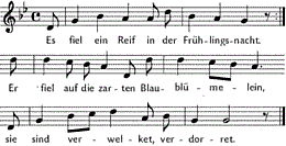 Es viel ein Reif in der Frühlingsnacht, Noten