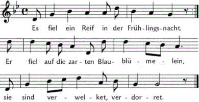Es viel ein Reif in der Frühlingsnacht, Noten