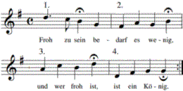 Froh zu sein bedarf es wenig, Noten