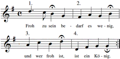Froh zu sein bedarf es wenig, Noten