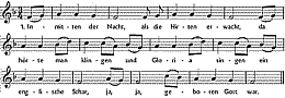 Inmitten der Nacht, Noten