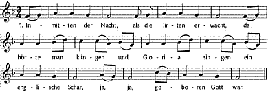 Inmitten der Nacht, Noten
