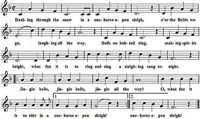 Jingle Bells, Noten