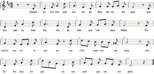 komm-lieber-mai, Noten