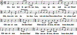 Lieber heiliger Nikolaus, Noten