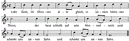 Lobt Gott, ihr Christen alle gleich, Noten