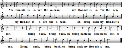 My Bonnie is over the ocean, Noten