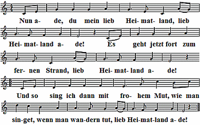 Nun ade, du mein lieb Heimatland, Noten