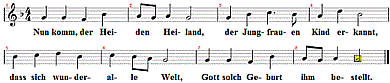 Nun komm, der Heiden Heiland, Noten