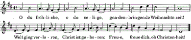 O du fröhliche, o du selige, Noten