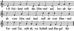 O Heiland, reiß die Himmel auf, Noten