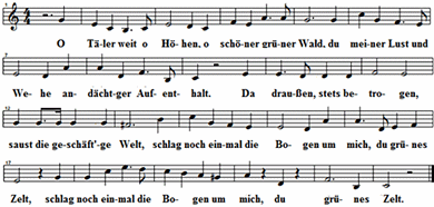 O Täler weit, o Höhen, Noten
