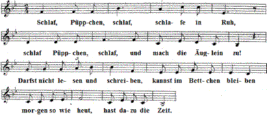 Puppenwiegenlied, Noten