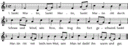 Sankt Martin ritt durch Schnee und Wind, Noten
