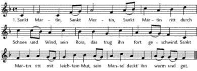 Sankt Martin ritt durch Schnee und Wind, Noten