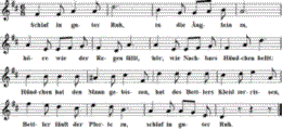 Gut Nacht, gut Nacht, mein feines Lieb, Noten