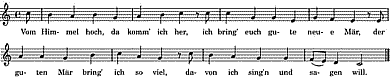 Vom Himmel hoch, da komm' ich her, Noten