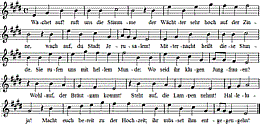 Wachet auf, ruft uns die Stimme, Noten
