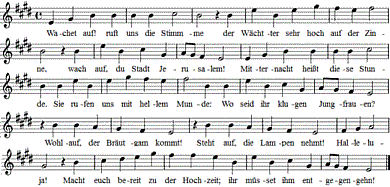 Wachet auf, ruft uns die Stimme, Noten