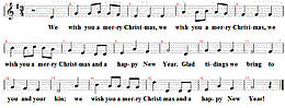 We wish you a merry christmas, Noten