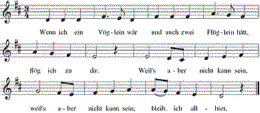 Wenn ich ein Vöglein wär, Noten