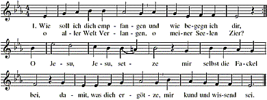 Wie soll ich dich empfangen, Noten