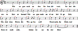 Wir sagen euch an den lieben Advent, Noten