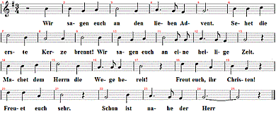 Wir sagen euch an den lieben Advent, Noten