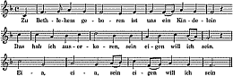 Zu Bethlehem geboren, Noten