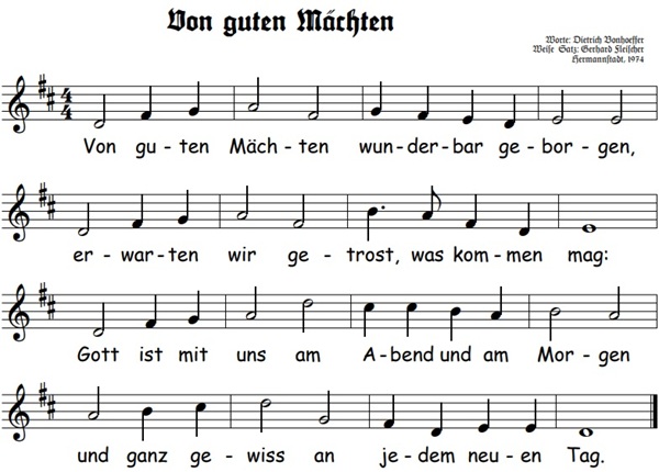 Von guten Mächten wunderbar geborgen