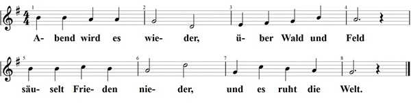 Abend wird es wieder, Noten