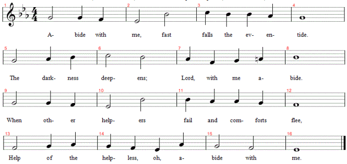 abide-with-me, Noten