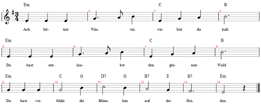 ach-bittrer-winter, Noten