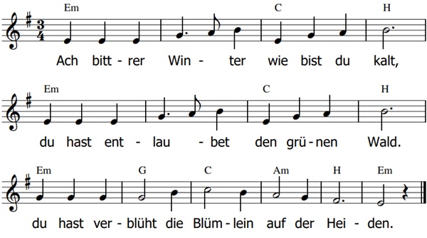Ach bittrer Winter, Noten