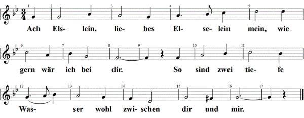 Ach Elslein, liebes Elselein, Noten