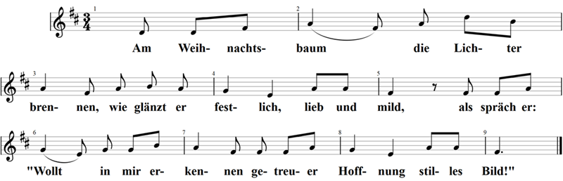 Am Weihnachtsbaum die Lichter brennen, Noten