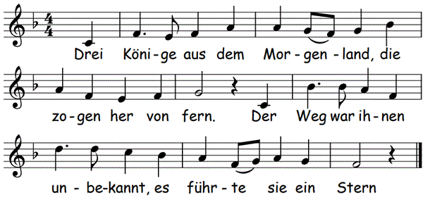 Anbetung der Heiligen drei Könige, Noten