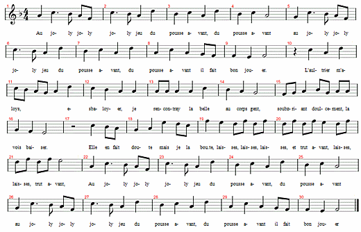 au-joly-jeu, Noten