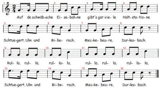 auf-de-schwaebsche-eisebahne, Noten